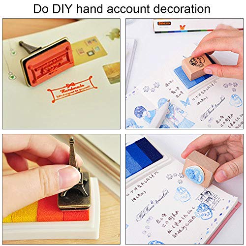 AILANDA 24 Colores Almohadillas de Tinta para Niños Lavable Rainbow Finger Ink Pad para utilizar Con los Dedos Tarjetas Para Manualidades Sellos de Caucho