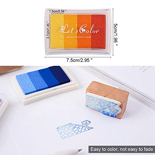 AILANDA 24 Colores Almohadillas de Tinta para Niños Lavable Rainbow Finger Ink Pad para utilizar Con los Dedos Tarjetas Para Manualidades Sellos de Caucho 