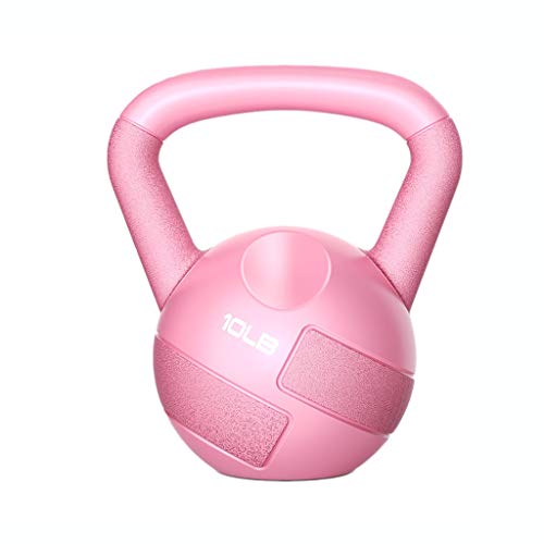 Ailj Kettlebell Rosa Fitness Pesas Rusa 5/10LB para Gimnasio En Casa Y Entrenamientos En Casa, Entrenamiento Cruzado, Levantamiento De Pesas Y Quema De Grasa (Color : Pink-10lb)