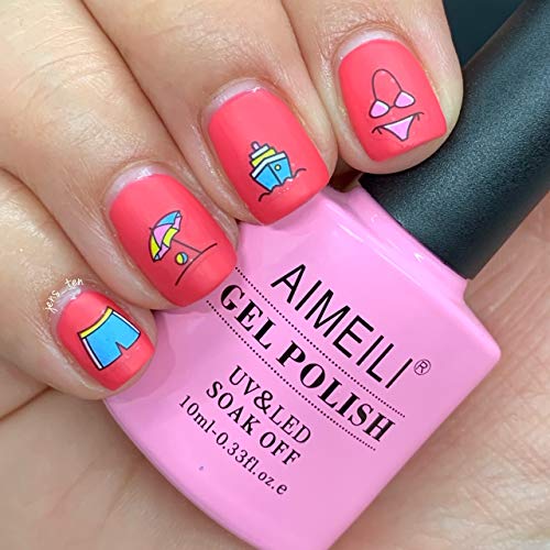 AIMEILI Esmalte Semipermanente De Uñas Soak Off UV LED Uñas De Gel - Tropix Tropical Punch (001) 10ml