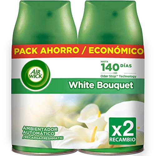 Air Wick Ambientador Freshmatic Max Recambio Duplo White Bouquet, 500 ml