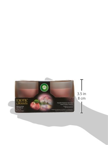 Air Wick - Velas aromáticas perfumadas, esencia para casa con aroma a Manzana Roja de California - pack de 2