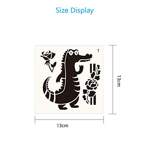 AirSMall 16 PCS Plantillas de Dibujo Infantil, Plantillas de Pintura Animal Plástico Reutilizable Manualidades Decoración Manual Regalo de cumpleaños para Niños Arte DIY Tarjeta Scrapbooking Blanco