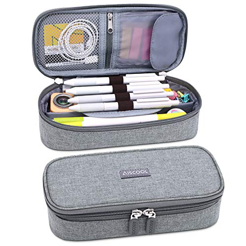 AiscoolAZB - Estuche para lápices de gran capacidad, gran capacidad para guardar bolígrafos, estuche, organizador de artículos de papelería con cremallera para la escuela y suministros de oficina