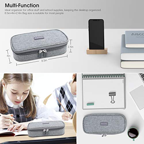 AiscoolAZB - Estuche para lápices de gran capacidad, gran capacidad para guardar bolígrafos, estuche, organizador de artículos de papelería con cremallera para la escuela y suministros de oficina