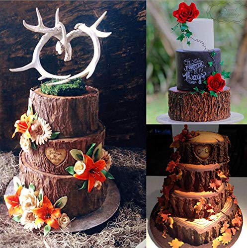 Aixin - Molde de silicona con textura de impresión de árbol, diseño de corteza