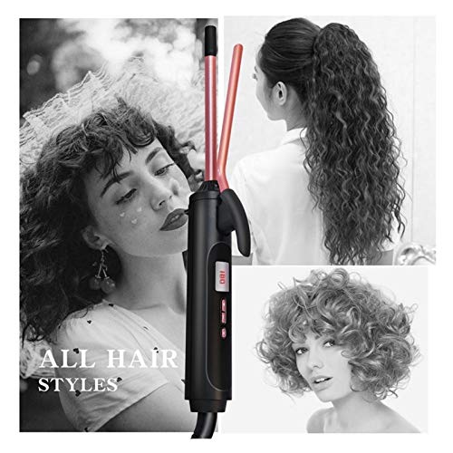 aiyu Tiza para el Cabello Maquillaje 9mm Tenaza Profesional rizador de IC Belleza Estilo Herramientas Rizado Artefacto automática Rizado Pelo Versátil (Color : Black, Plug Standard : EU)