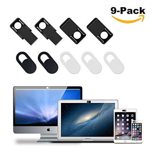 AJOXEL Webcam Cubierta Webcam Cover, 9 Unidades Cubierta de la Cámara Ultra Fino Tapa Webcam Protector Webcam para Tapar la Cámara del Portátil, Macbook Pro, Laptop, Mac, iPad, Tablet, iPhone