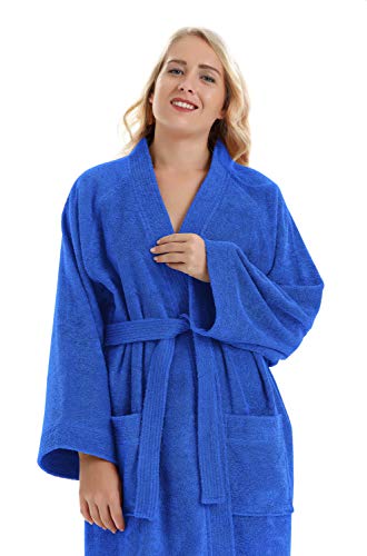 Albornoz Kimono para Mujer, Azul Claro, S/M