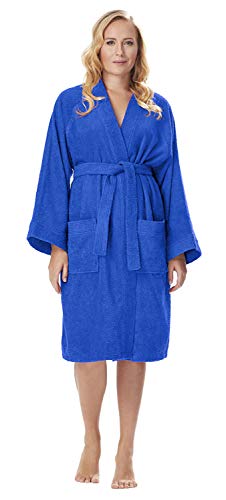 Albornoz Kimono para Mujer, Azul Claro, S/M