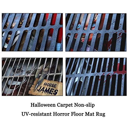 Alfombrilla de Halloween, tapa de alcantarilla Alfombrilla creativa para puerta del hogar Alfombrilla de decoración de Halloween Alfombrilla de goma para el suelo para la cocina interior y exterior