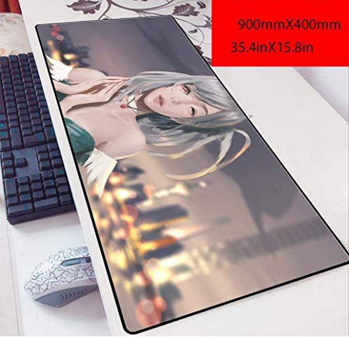 Alfombrilla de ratón grande para juegos Anime 90 x 40 cm, diseño personalizado cuadrado, alfombrilla de ratón para ordenador, R. alfombrilla de ratón (color: G)