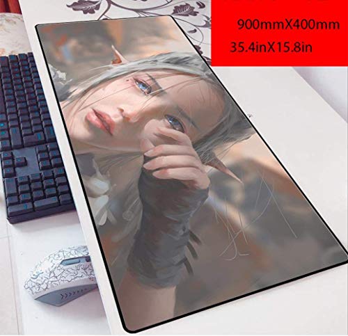 Alfombrilla de ratón grande para juegos Anime 90 x 40 cm, diseño personalizado cuadrado, alfombrilla de ratón para ordenador, R. alfombrilla de ratón (color: D)