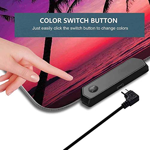 Alfombrilla de ratón para juegos, ilustración de Cute Duck y ella suave LED extendida, base de goma antideslizante 600x350x30mm