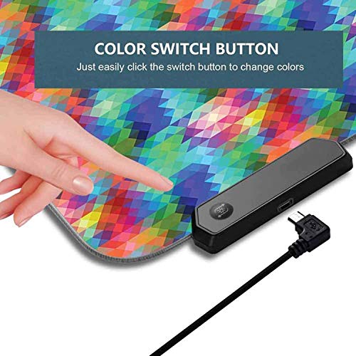 Alfombrilla de ratón para juegos, ilustración de Cute Duck y ella suave LED extendida, base de goma antideslizante para teclado de computadora resistente al agua 900x400x30mm