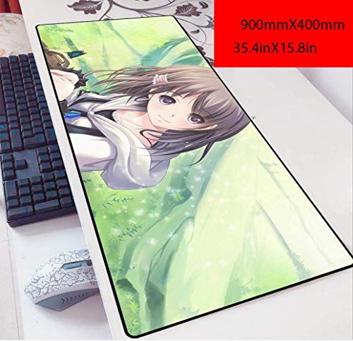 Alfombrilla de ratón para juegos Naruto Anime Gro & szligeMauspad Gaming Mousepad Alfombrilla antideslizante de goma natural Gaming Mouse Mat con borde de bloqueo, P. Keyboard Mouse Pad (color: T)