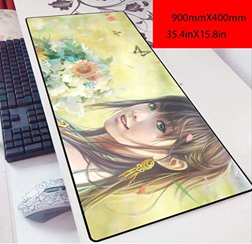 Alfombrilla de ratón para juegos Naruto Anime Gro & szligeMauspad Gaming Mousepad Alfombrilla antideslizante de goma natural Gaming Mouse Mat con borde de bloqueo, P. Keyboard Mouse Pad (color: X)