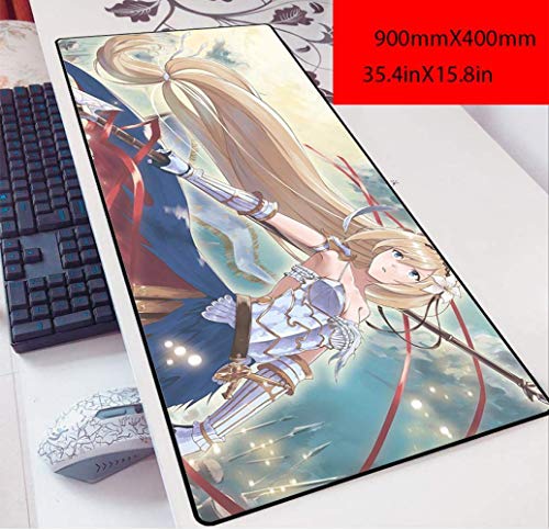 Alfombrilla de ratón para juegos Naruto Anime Gro & szligeMauspad Gaming Mousepad Alfombrilla antideslizante de goma natural Gaming Mouse Mat con borde de bloqueo, P. Keyboard Mouse Pad (color: K)