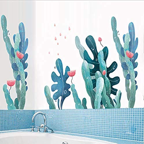 Alga coralina planta de cactus bricolaje PVC flor 90x110cm Adhesivos de Pared Decoración de la Pared Etiqueta de la pared