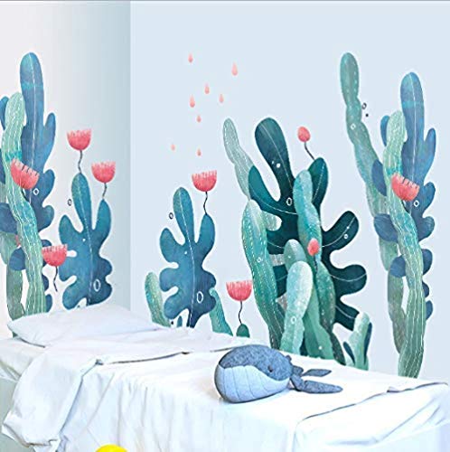 Alga coralina planta de cactus bricolaje PVC flor 90x110cm Adhesivos de Pared Decoración de la Pared Etiqueta de la pared