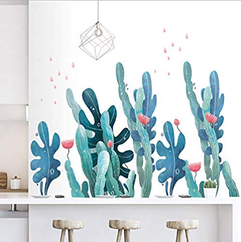 Alga coralina planta de cactus bricolaje PVC flor 90x110cm Adhesivos de Pared Decoración de la Pared Etiqueta de la pared