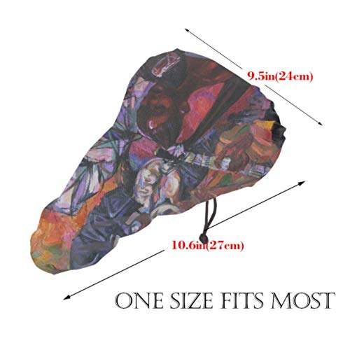 Alice Eva Cubierta de sillín de Bicicleta Night Club Jazz Club Texture Pintura al óleo Arti Cover para Asiento de Bicicleta Funda de Asiento con cordón