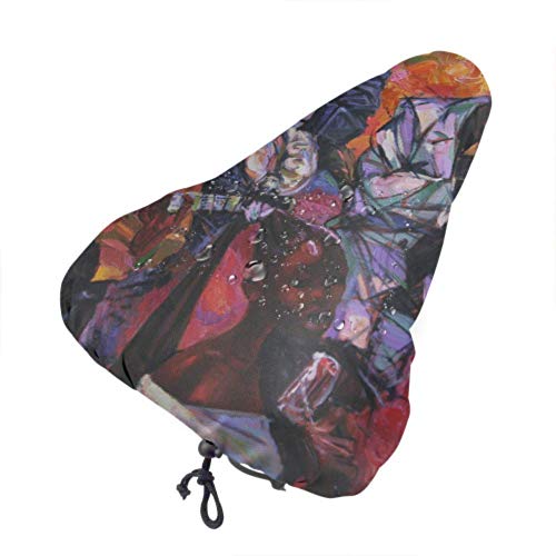 Alice Eva Cubierta de sillín de Bicicleta Night Club Jazz Club Texture Pintura al óleo Arti Cover para Asiento de Bicicleta Funda de Asiento con cordón
