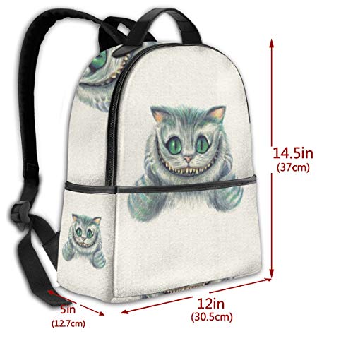 Alicia en el país de las maravillas mochila escolar para hombres mujeres se adapta a 14.5 pulgadas ligero portátil bolsa mochila de viaje versátil