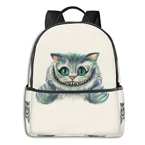 Alicia en el país de las maravillas mochila escolar para hombres mujeres se adapta a 14.5 pulgadas ligero portátil bolsa mochila de viaje versátil