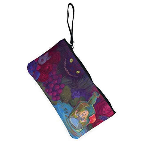 Alicia en el país de las maravillas Monedero de viaje Bolsa de maquillaje Clip RFID cremallera bolsa de efectivo para estudiantes mujeres y hombres