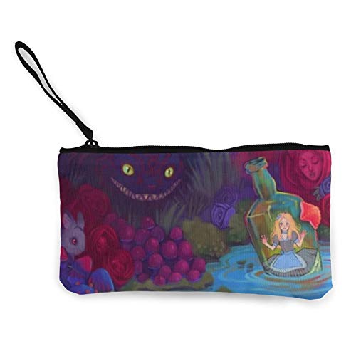 Alicia en el país de las maravillas Monedero de viaje Bolsa de maquillaje Clip RFID cremallera bolsa de efectivo para estudiantes mujeres y hombres