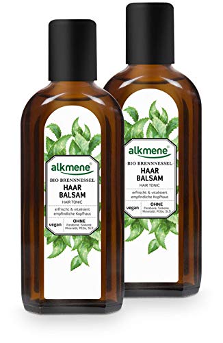 alkmene bálsamo capilar con ortiga orgánica - tónico capilar con provitamina B5 para el cuero cabelludo sensible y el cabello fino - cuidado capilar vegano en paquete de 2 (2x 250 ml)