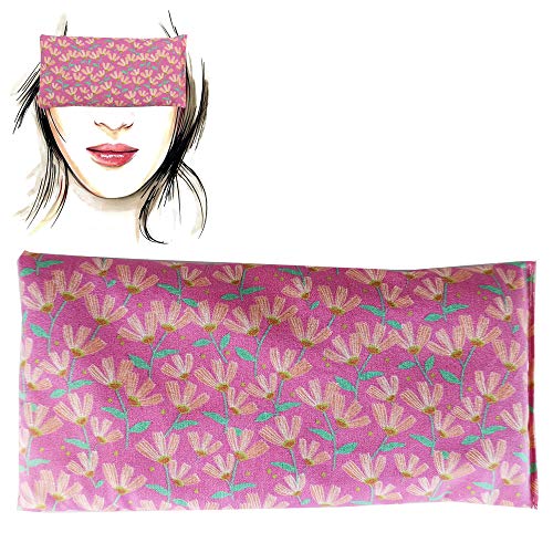 Almohada para los ojos "Pink Flowers" | Semillas de Lavanda y arroz | Yoga, Meditación, Relajación, descanso de ojos...