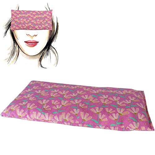 Almohada para los ojos "Pink Flowers" | Semillas de Lavanda y arroz | Yoga, Meditación, Relajación, descanso de ojos...