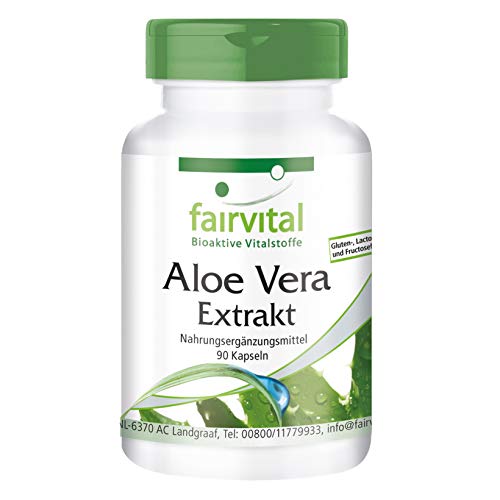 Aloe Vera en cápsulas - VEGANO - Extracto 200: 1-90 Cápsulas - Calidad Alemana