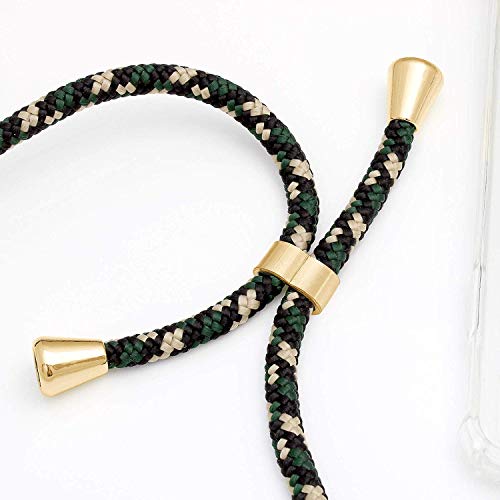 Alsoar Compatible con iPhone 11 Pro 2019 (5.8 Inch) Funda Silicona Transparente Suave TPU Carcasa Collar Cadena Cuerda Moda Practico Cover Anti-Choque Anti-rasguños Protector Cubierta Case (Verde)