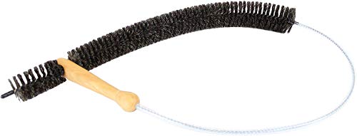 Althuetter-Markthandel - Set de cepillos universales para radiadores (120 cm, alambre de acero inoxidable revestido de plástico y cerdas de cabra, incluye un paño para limpiar el suelo color naranja)