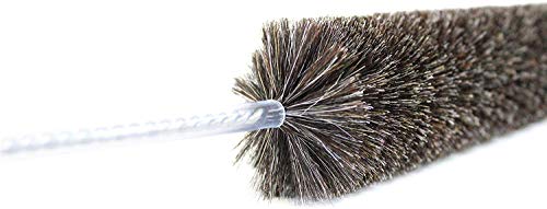 Althuetter-Markthandel - Set de cepillos universales para radiadores (120 cm, alambre de acero inoxidable revestido de plástico y cerdas de cabra, incluye un paño para limpiar el suelo color naranja)