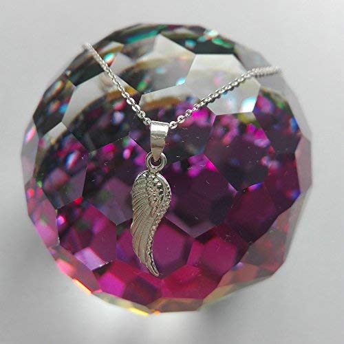 Alylosilver Collar Colgante ala de Angel de Plata para Mujer - Incluye una Cadena de Plata de 45 Centimetros y un Estuche para Regalo