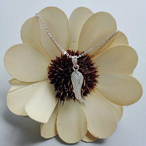 Alylosilver Collar Colgante ala de Angel de Plata para Mujer - Incluye una Cadena de Plata de 45 Centimetros y un Estuche para Regalo