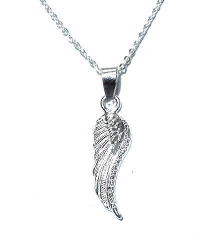 Alylosilver Collar Colgante ala de Angel de Plata para Mujer - Incluye una Cadena de Plata de 45 Centimetros y un Estuche para Regalo