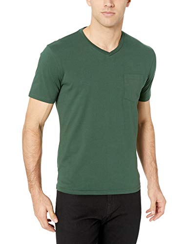 Amazon Essentials – Camiseta con cuello en V para hombre (2 unidades), Verde (Dark Green Dar), US L (EU L)