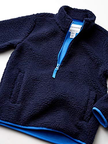Amazon Essentials Quarter-Zip High-Pile Polar Fleece Jacket Outerwear-Jackets, Azul Marino (Washed Navy), 24 meses