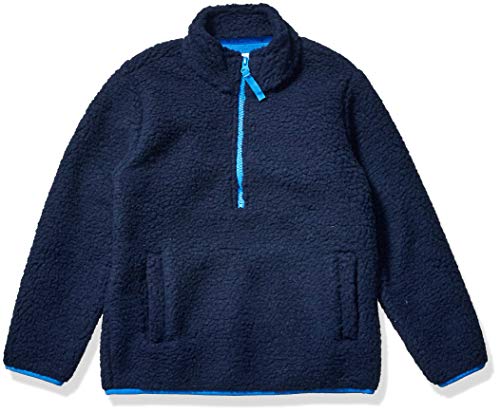 Amazon Essentials Quarter-Zip High-Pile Polar Fleece Jacket Outerwear-Jackets, Azul Marino (Washed Navy), 24 meses