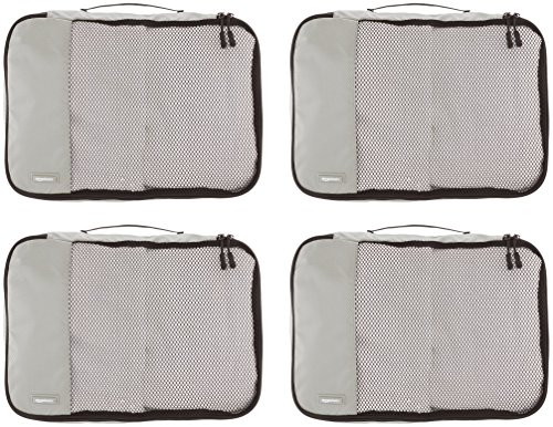 AmazonBasics - Bolsas de equipaje medianas (4 unidades), Gris