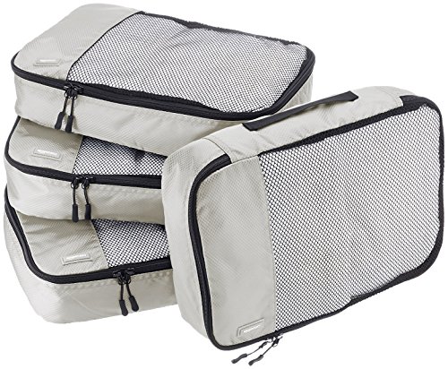 AmazonBasics - Bolsas de equipaje medianas (4 unidades), Gris