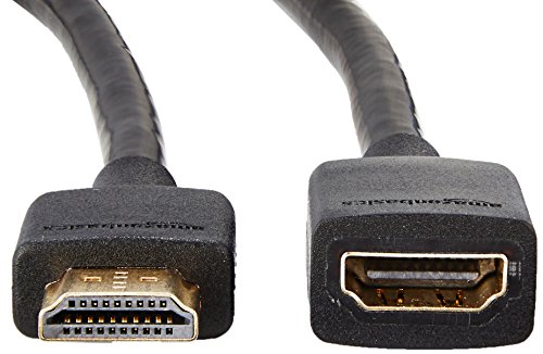 AmazonBasics - Cable alargador HDMI de alta velocidad (macho a hembra, 0,9 m)