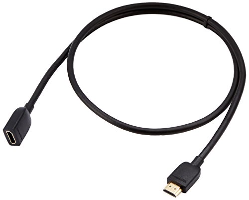 AmazonBasics - Cable alargador HDMI de alta velocidad (macho a hembra, 0,9 m)