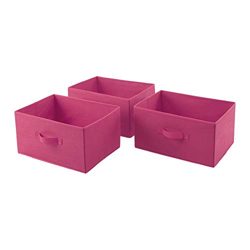AmazonBasics Cajones de repuesto extraanchos para unidad de almacenamiento de tela con 5 cajones, rosa chillón