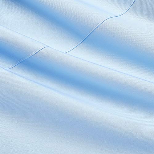 AmazonBasics Everyday - Sábana encimera (100% algodón), 275 x 275 cm - Azul